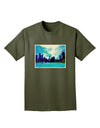 Chicago Skyline Watercolor Adult Dark T-Shirt-Mens T-Shirt-TooLoud-Military-Green-Small-Davson Sales