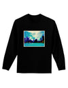 Chicago Skyline Watercolor Adult Long Sleeve Dark T-Shirt-TooLoud-Black-Small-Davson Sales