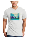 Chicago Skyline Watercolor Adult V-Neck T-shirt-Mens V-Neck T-Shirt-TooLoud-White-Small-Davson Sales