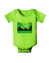 Chicago Skyline Watercolor Baby Romper Bodysuit-Baby Romper-TooLoud-Lime-Green-06-Months-Davson Sales