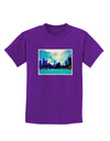 Chicago Skyline Watercolor Childrens Dark T-Shirt-Childrens T-Shirt-TooLoud-Purple-X-Small-Davson Sales