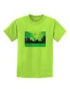 Chicago Skyline Watercolor Childrens T-Shirt-Childrens T-Shirt-TooLoud-Lime-Green-X-Small-Davson Sales