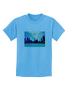 Chicago Skyline Watercolor Childrens T-Shirt-Childrens T-Shirt-TooLoud-Aquatic-Blue-X-Small-Davson Sales