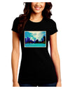 Chicago Skyline Watercolor Juniors Crew Dark T-Shirt-T-Shirts Juniors Tops-TooLoud-Black-Juniors Fitted Small-Davson Sales