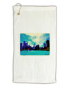 Chicago Skyline Watercolor Micro Terry Gromet Golf Towel 16 x 25 inch-Golf Towel-TooLoud-White-Davson Sales