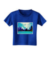 Chicago Skyline Watercolor Toddler T-Shirt Dark-Toddler T-Shirt-TooLoud-Royal-Blue-2T-Davson Sales