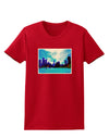 Chicago Skyline Watercolor Womens Dark T-Shirt-TooLoud-Red-X-Small-Davson Sales