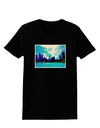 Chicago Skyline Watercolor Womens Dark T-Shirt-TooLoud-Black-X-Small-Davson Sales