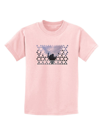 Chicago Triangles Childrens T-Shirt-Childrens T-Shirt-TooLoud-PalePink-X-Large-Davson Sales