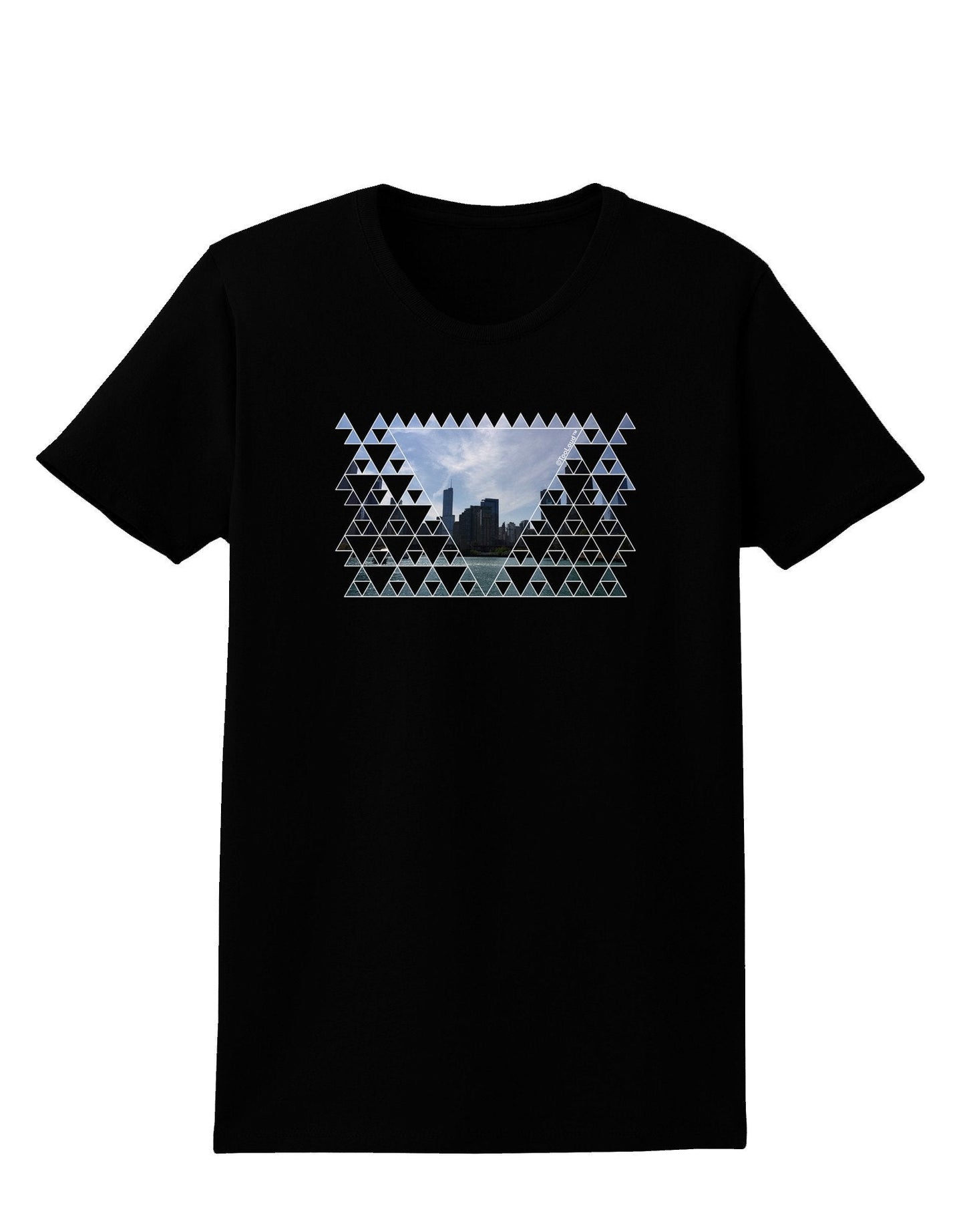 Chicago Triangles Womens Dark T-Shirt-TooLoud-Black-XXX-Large-Davson Sales