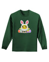 Chick In Bunny Costume Adult Long Sleeve Dark T-Shirt-TooLoud-Dark-Green-Small-Davson Sales