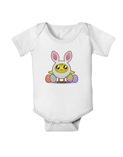 Chick In Bunny Costume Baby Romper Bodysuit-Baby Romper-TooLoud-White-06-Months-Davson Sales