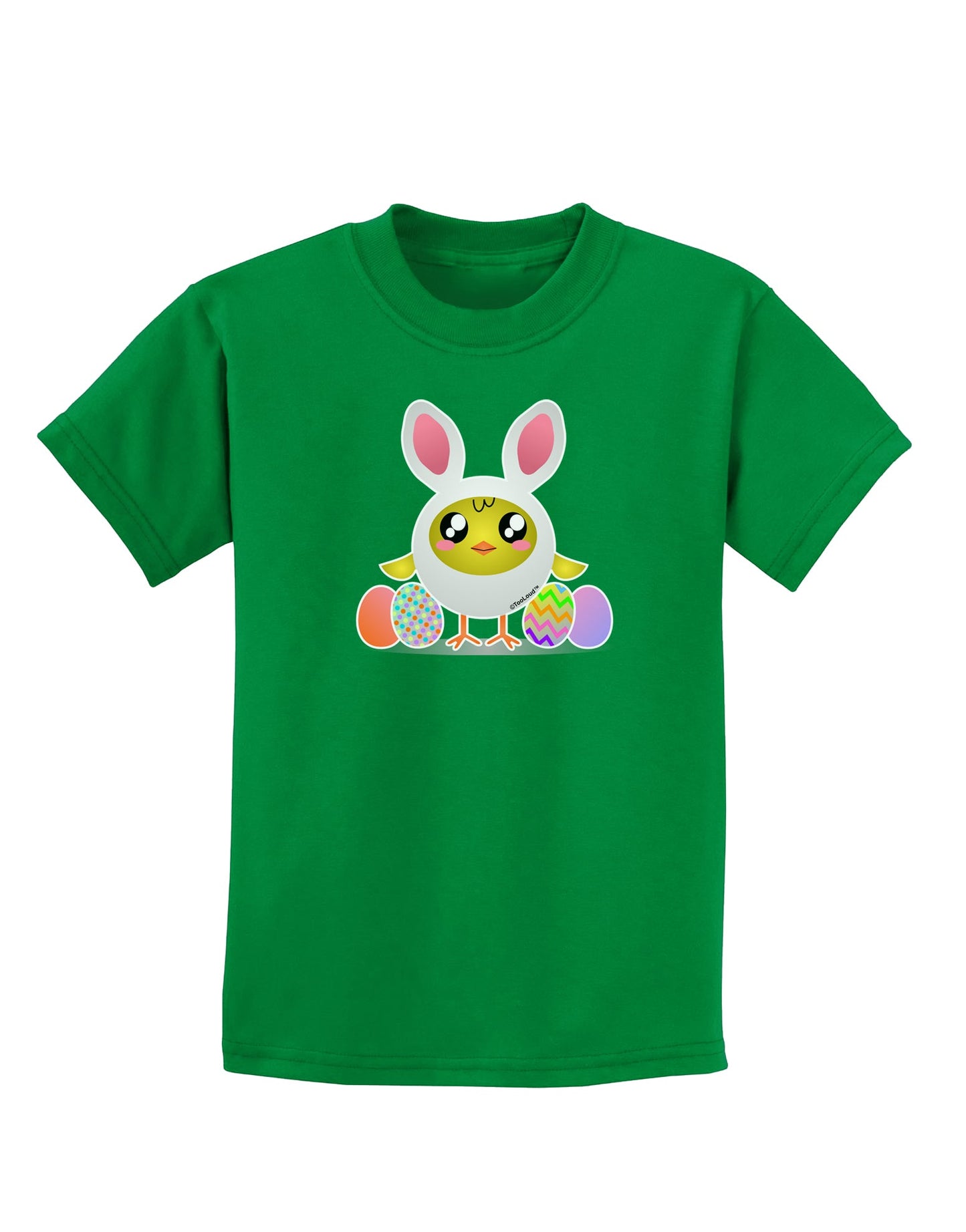 Chick In Bunny Costume Childrens Dark T-Shirt-Childrens T-Shirt-TooLoud-Kelly-Green-X-Small-Davson Sales