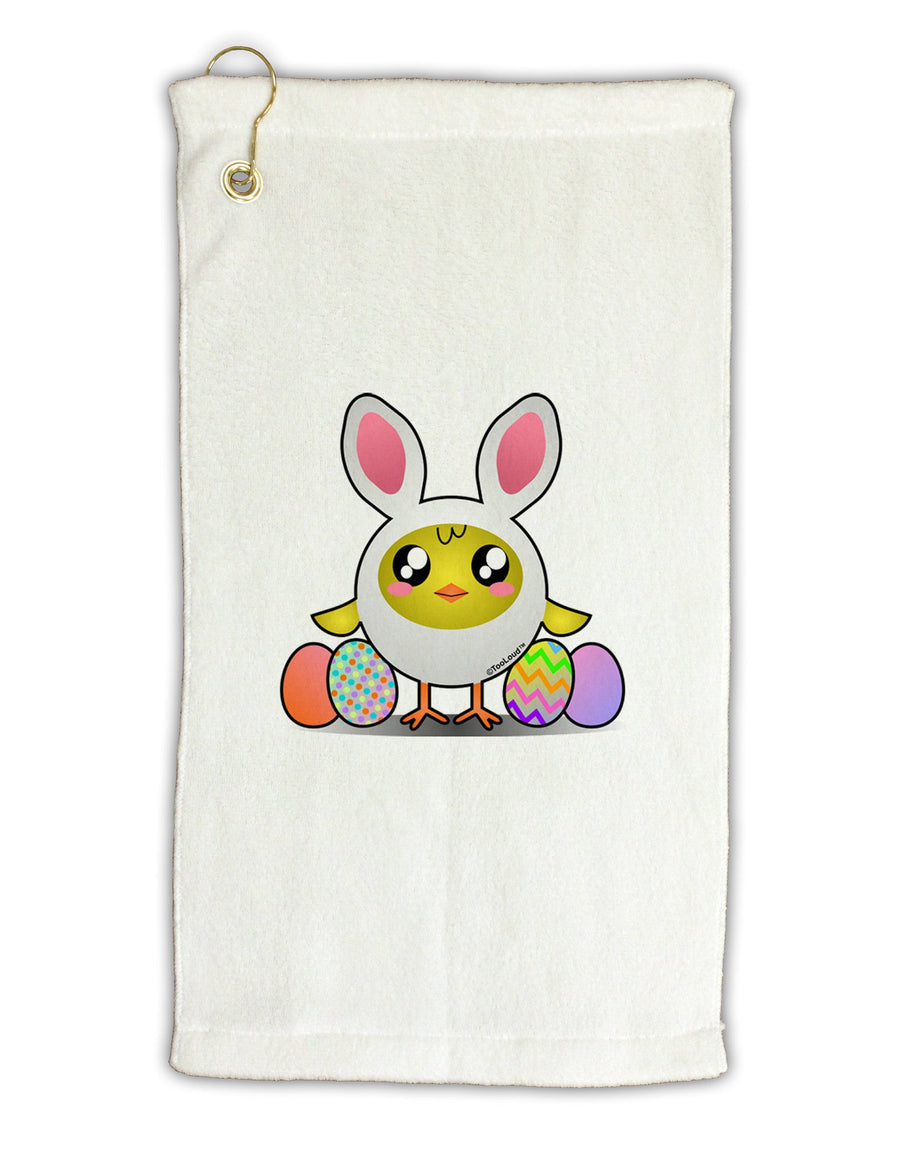 Chick In Bunny Costume Micro Terry Gromet Golf Towel 16 x 25 inch-Golf Towel-TooLoud-White-Davson Sales