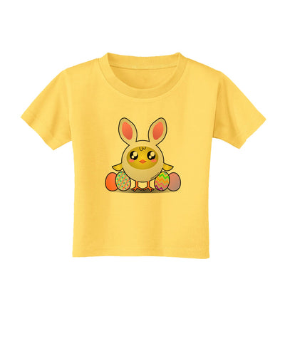 Chick In Bunny Costume Toddler T-Shirt-Toddler T-Shirt-TooLoud-Yellow-2T-Davson Sales