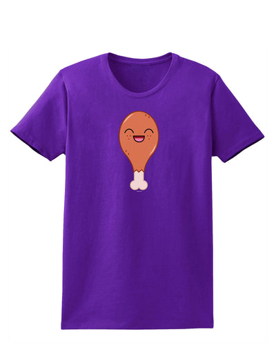 Chicken Leg Womens Dark T-Shirt-TooLoud-Purple-X-Small-Davson Sales