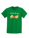 Chicks Dig Me Childrens Dark T-Shirt-Childrens T-Shirt-TooLoud-Kelly-Green-X-Small-Davson Sales