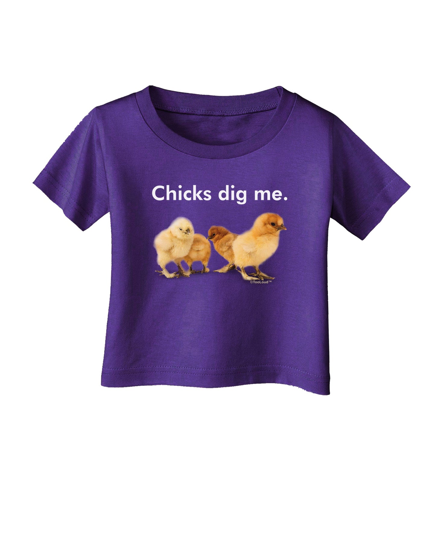 Chicks Dig Me Infant T-Shirt Dark-Infant T-Shirt-TooLoud-Purple-06-Months-Davson Sales