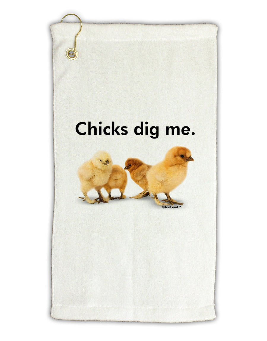 Chicks Dig Me Micro Terry Gromet Golf Towel 16 x 25 inch-Golf Towel-TooLoud-White-Davson Sales