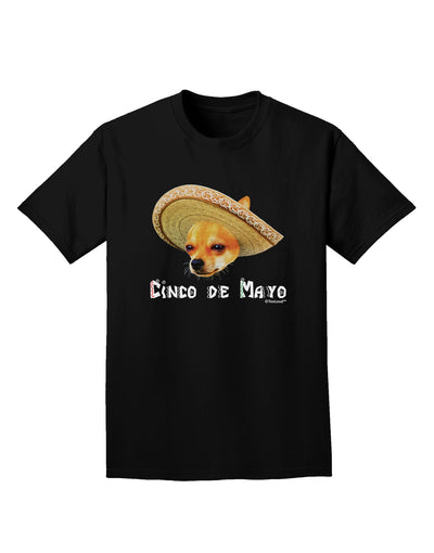 Chihuahua Dog with Sombrero - Cinco de Mayo Adult Dark T-Shirt by TooLoud-Mens T-Shirt-TooLoud-Black-Small-Davson Sales