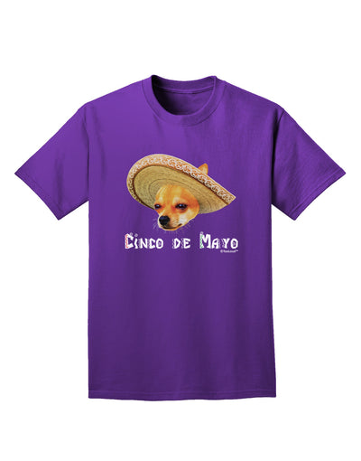 Chihuahua Dog with Sombrero - Cinco de Mayo Adult Dark T-Shirt by TooLoud-Mens T-Shirt-TooLoud-Purple-Small-Davson Sales