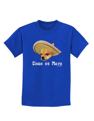 Chihuahua Dog with Sombrero - Cinco de Mayo Childrens Dark T-Shirt by TooLoud-Childrens T-Shirt-TooLoud-Royal-Blue-X-Small-Davson Sales