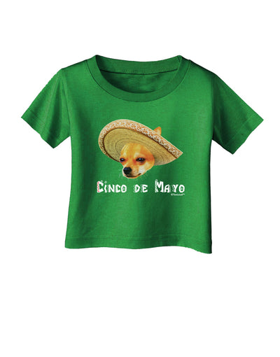 Chihuahua Dog with Sombrero - Cinco de Mayo Infant T-Shirt Dark by TooLoud-Infant T-Shirt-TooLoud-Clover-Green-06-Months-Davson Sales