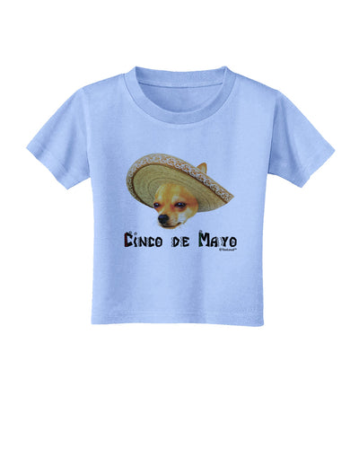 Chihuahua Dog with Sombrero - Cinco de Mayo Toddler T-Shirt by TooLoud-Toddler T-Shirt-TooLoud-Aquatic-Blue-2T-Davson Sales