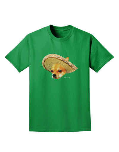 Chihuahua Dog with Sombrero - Patchwork Design Adult Dark T-Shirt by TooLoud-Mens T-Shirt-TooLoud-Kelly-Green-Small-Davson Sales