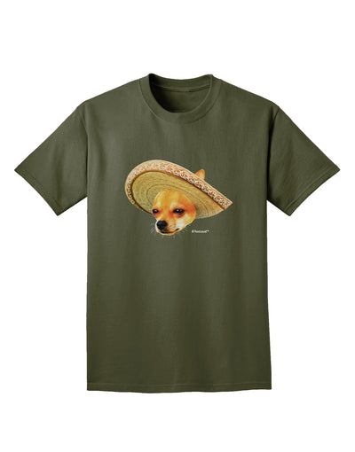 Chihuahua Dog with Sombrero - Patchwork Design Adult Dark T-Shirt by TooLoud-Mens T-Shirt-TooLoud-Military-Green-Small-Davson Sales