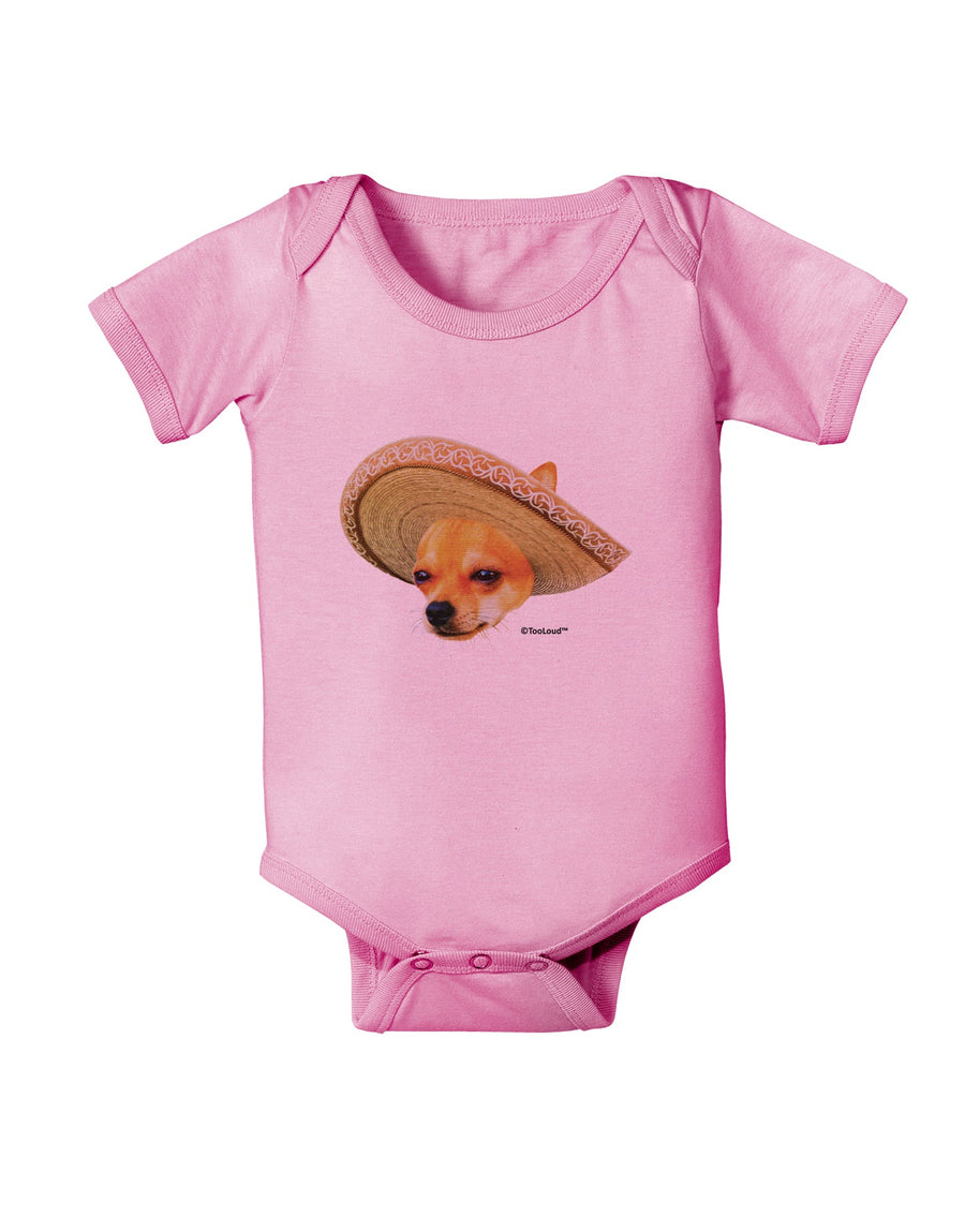 Chihuahua Dog with Sombrero - Patchwork Design Baby Romper Bodysuit by TooLoud-Baby Romper-TooLoud-White-06-Months-Davson Sales