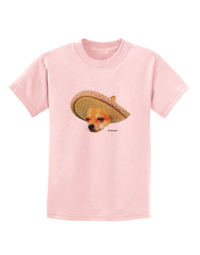 Chihuahua Dog with Sombrero - Patchwork Design Childrens T-Shirt by TooLoud-Childrens T-Shirt-TooLoud-PalePink-X-Small-Davson Sales