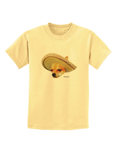 Chihuahua Dog with Sombrero - Patchwork Design Childrens T-Shirt by TooLoud-Childrens T-Shirt-TooLoud-Daffodil-Yellow-X-Small-Davson Sales