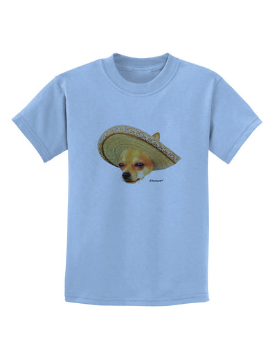 Chihuahua Dog with Sombrero - Patchwork Design Childrens T-Shirt by TooLoud-Childrens T-Shirt-TooLoud-Light-Blue-X-Small-Davson Sales