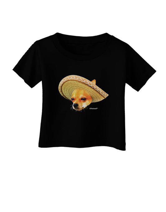 Chihuahua Dog with Sombrero - Patchwork Design Infant T-Shirt Dark by TooLoud-Infant T-Shirt-TooLoud-Black-06-Months-Davson Sales