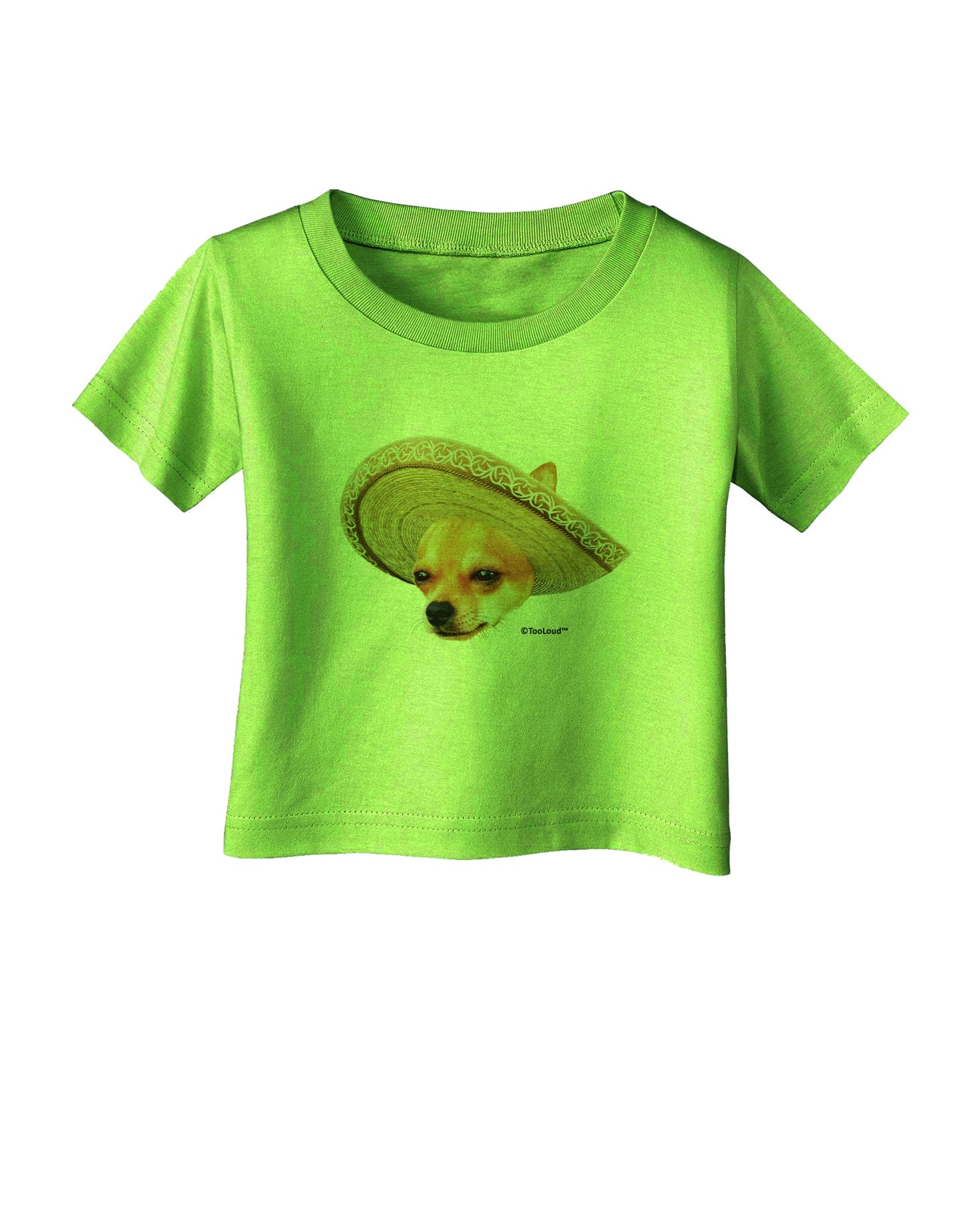 Chihuahua Dog with Sombrero - Patchwork Design Infant T-Shirt by TooLoud-Infant T-Shirt-TooLoud-Lime-Green-06-Months-Davson Sales