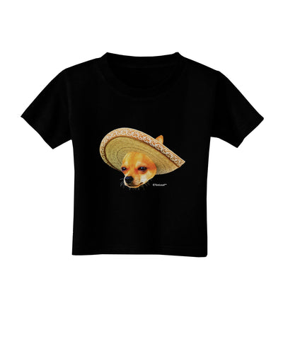 Chihuahua Dog with Sombrero - Patchwork Design Toddler T-Shirt Dark by TooLoud-Toddler T-Shirt-TooLoud-Black-2T-Davson Sales