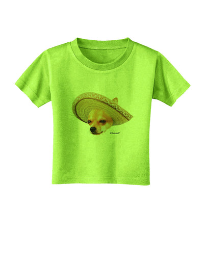 Chihuahua Dog with Sombrero - Patchwork Design Toddler T-Shirt by TooLoud-Toddler T-Shirt-TooLoud-Lime-Green-2T-Davson Sales