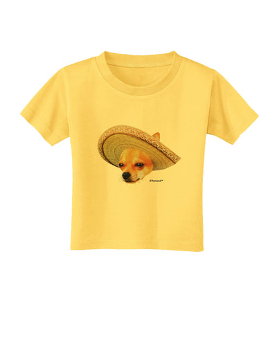 Chihuahua Dog with Sombrero - Patchwork Design Toddler T-Shirt by TooLoud-Toddler T-Shirt-TooLoud-Yellow-2T-Davson Sales