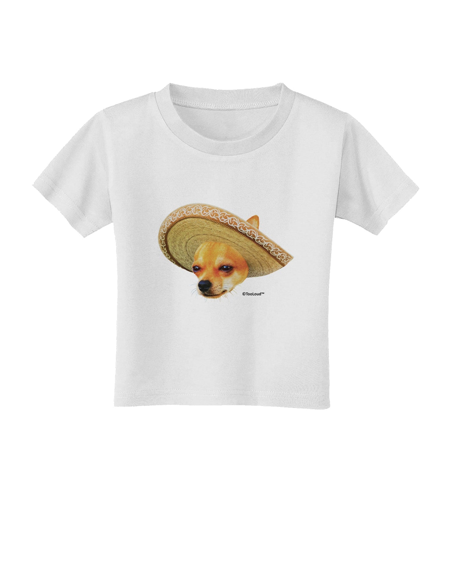 Chihuahua Dog with Sombrero - Patchwork Design Toddler T-Shirt by TooLoud-Toddler T-Shirt-TooLoud-White-2T-Davson Sales