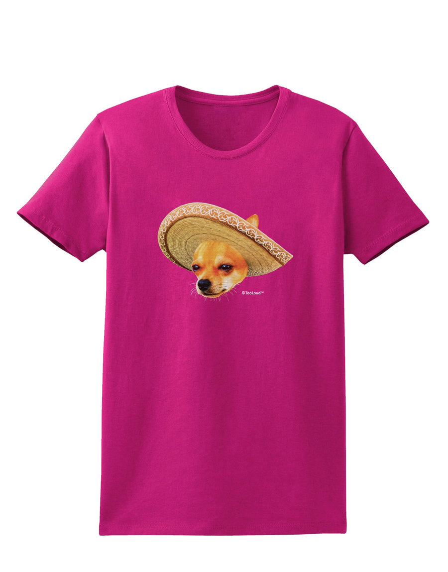 Chihuahua Dog with Sombrero - Patchwork Design Womens Dark T-Shirt by TooLoud-Womens T-Shirt-TooLoud-Black-X-Small-Davson Sales