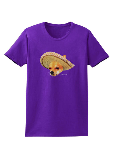 Chihuahua Dog with Sombrero - Patchwork Design Womens Dark T-Shirt by TooLoud-Womens T-Shirt-TooLoud-Purple-X-Small-Davson Sales