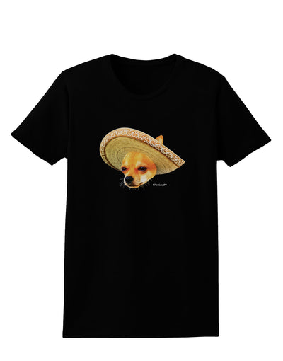 Chihuahua Dog with Sombrero - Patchwork Design Womens Dark T-Shirt by TooLoud-Womens T-Shirt-TooLoud-Black-X-Small-Davson Sales