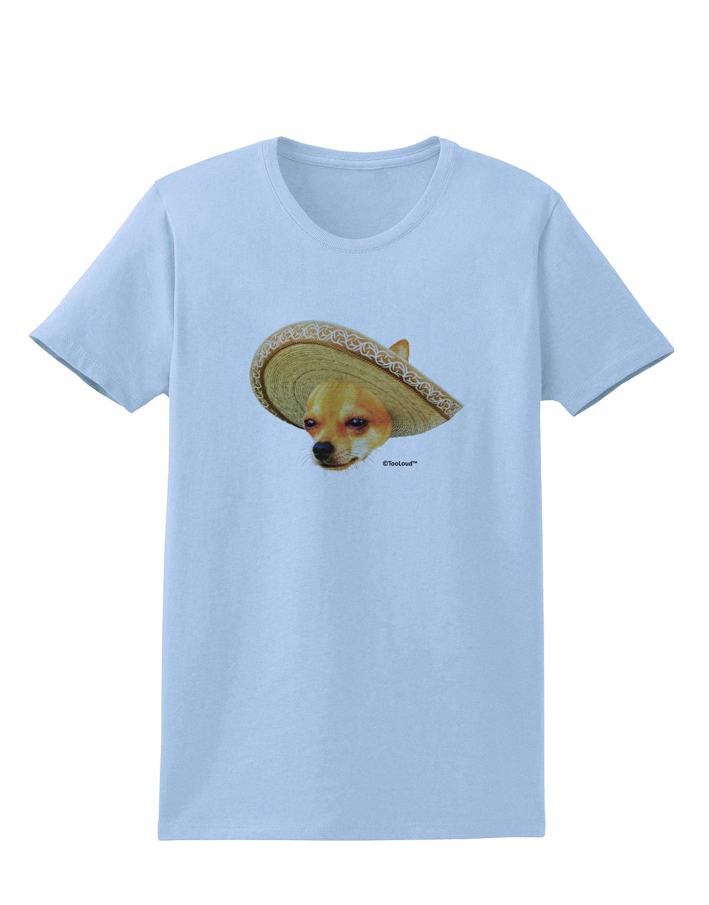 Chihuahua Dog with Sombrero - Patchwork Design Womens T-Shirt by TooLoud-Womens T-Shirt-TooLoud-Light-Blue-X-Small-Davson Sales