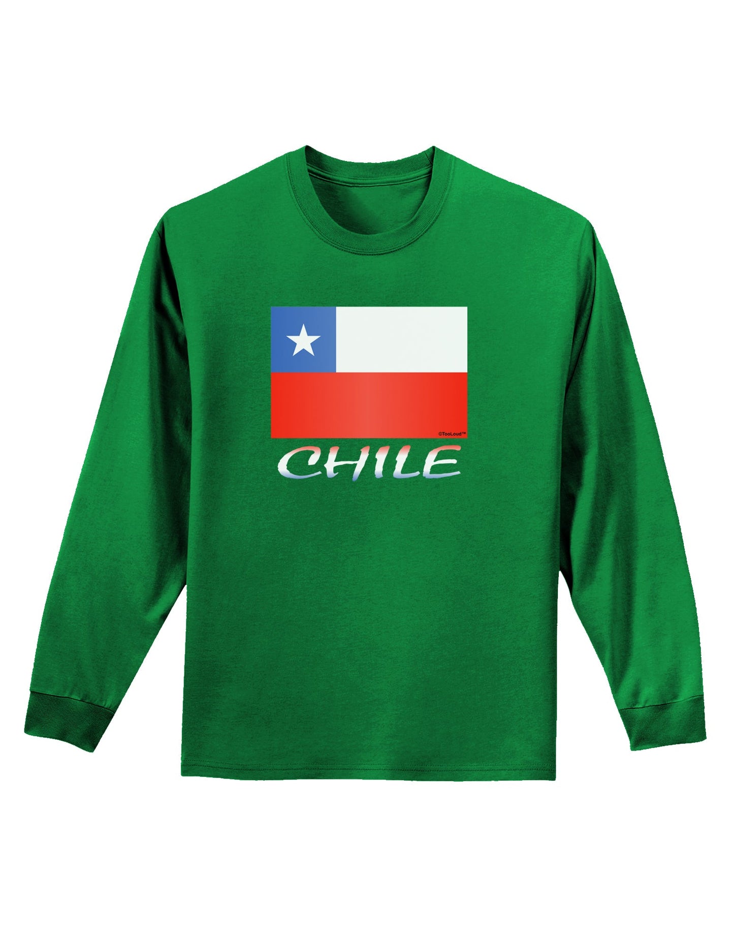 Chile Flag Adult Long Sleeve Dark T-Shirt-TooLoud-Kelly-Green-Small-Davson Sales