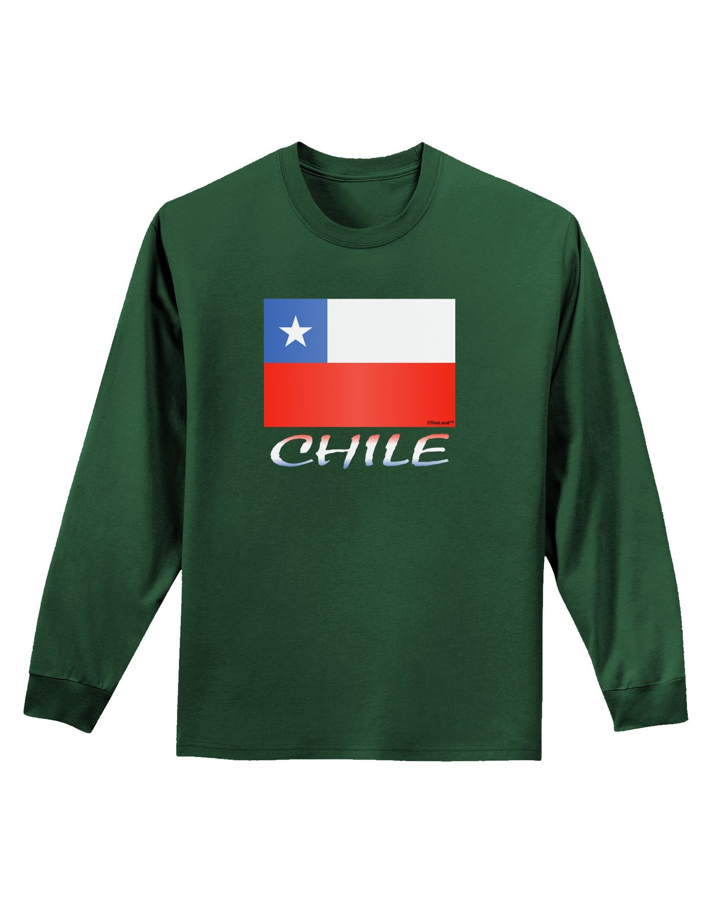 Chile Flag Adult Long Sleeve Dark T-Shirt-TooLoud-Dark-Green-Small-Davson Sales