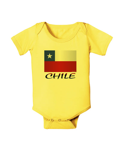 Chile Flag Baby Romper Bodysuit-Baby Romper-TooLoud-Yellow-06-Months-Davson Sales