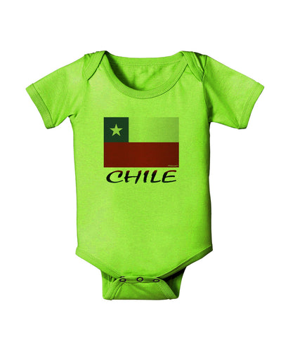 Chile Flag Baby Romper Bodysuit-Baby Romper-TooLoud-Lime-06-Months-Davson Sales