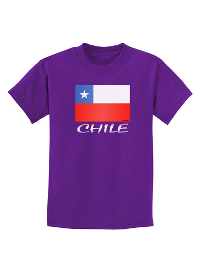 Chile Flag Childrens Dark T-Shirt-Childrens T-Shirt-TooLoud-Purple-X-Small-Davson Sales