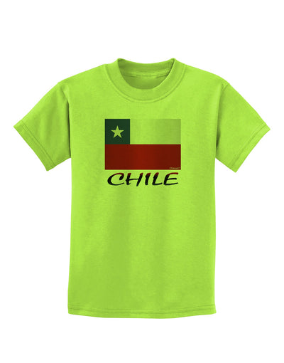 Chile Flag Childrens T-Shirt-Childrens T-Shirt-TooLoud-Lime-Green-X-Small-Davson Sales